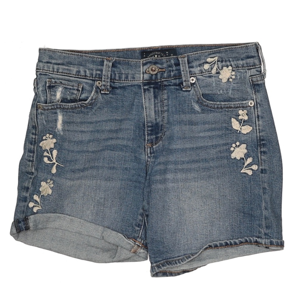 Lucky Brand Embroidered Blue Denim Jean Shorts - Picture 5 of 6